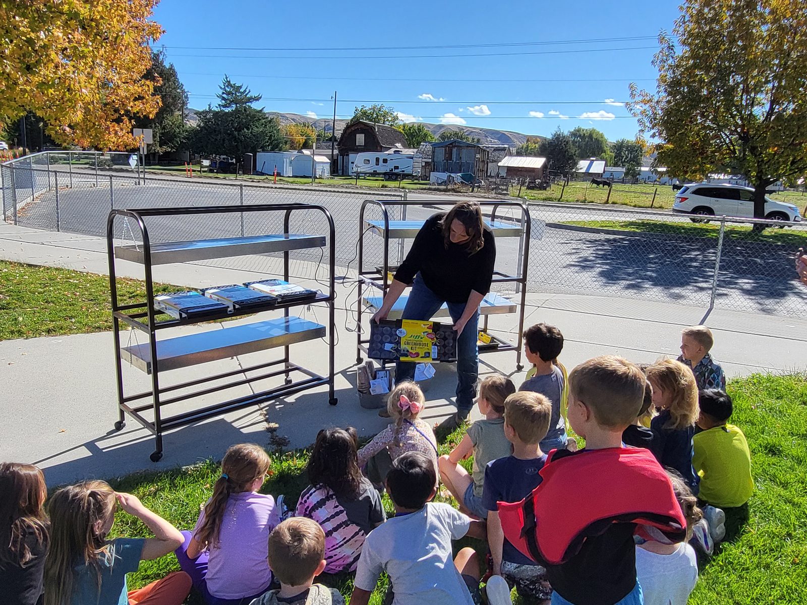 Grow carts at the Carberry Elementary garden funded by an Idaho Women's Charitable Foundation grant